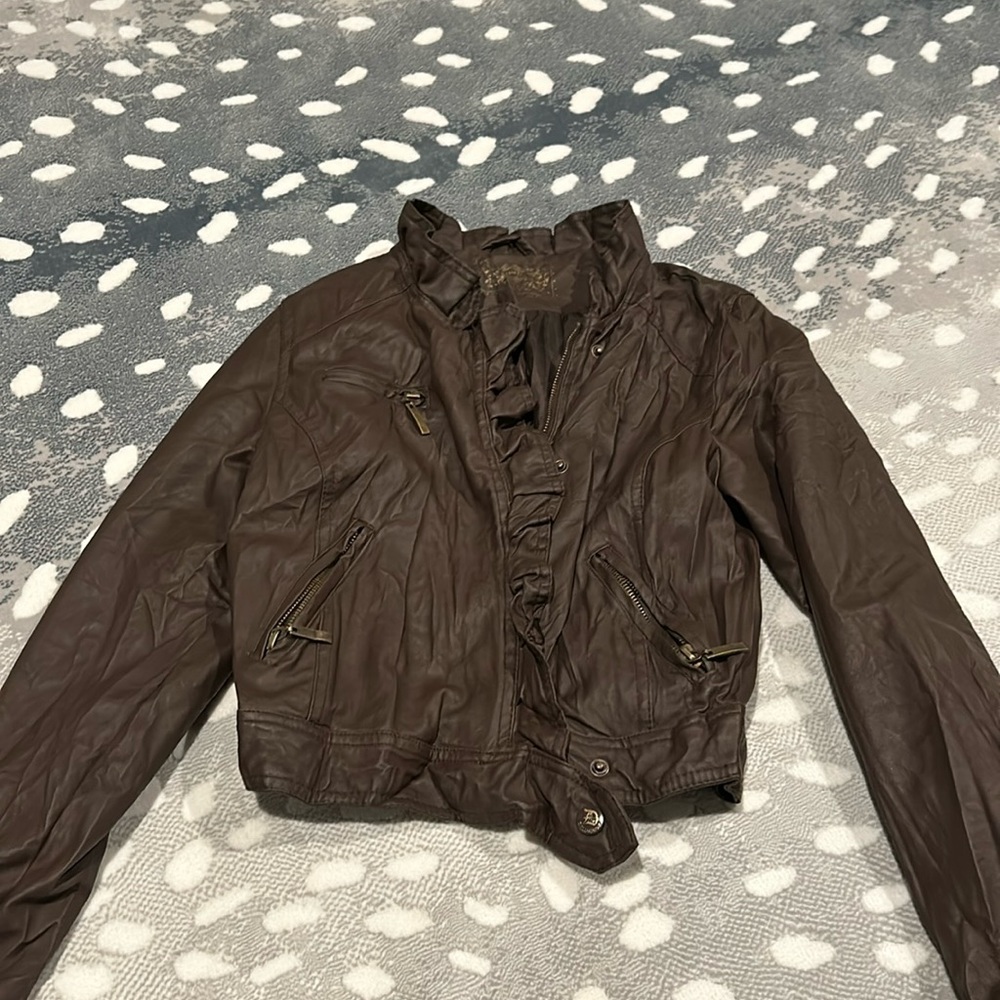 Brown leather jacket